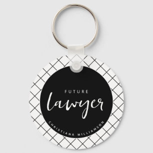 Elegant Future Lawyer Karo Pattern Personalisiert Schlüsselanhänger