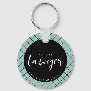 Elegant Future Lawyer Karo Pattern Personalisiert Schlüsselanhänger