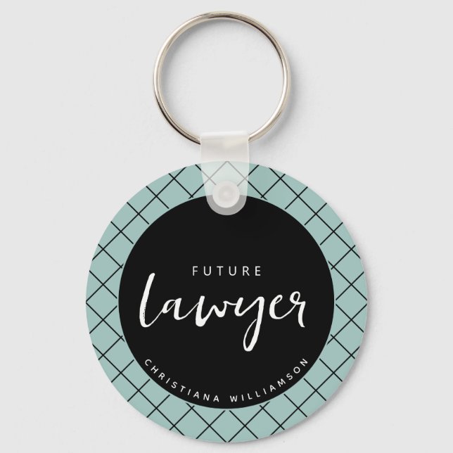 Elegant Future Lawyer Karo Pattern Personalisiert Schlüsselanhänger (Vorderseite)