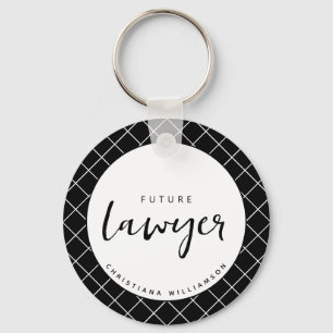 Elegant Future Lawyer Karo Pattern Personalisiert Schlüsselanhänger
