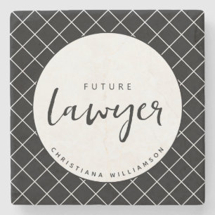 Elegant Future Lawyer Karo Pattern Personalisiert Steinuntersetzer
