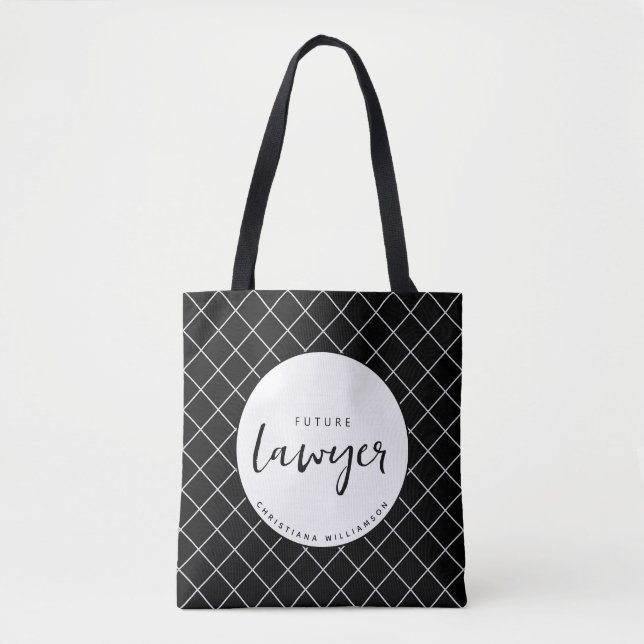 Elegant Future Lawyer Karo Pattern Personalisiert Tasche (Vorderseite)
