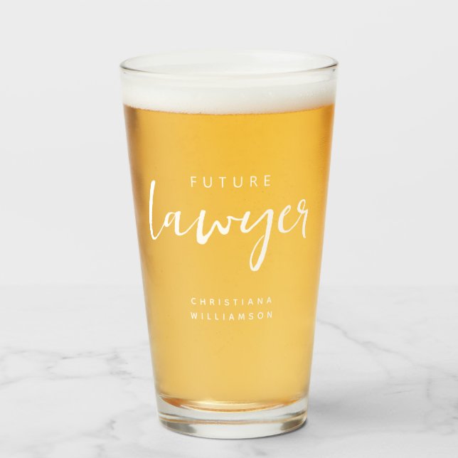 Elegant Future Lawyer Law Student Personalisiert Glas (Vorne (Gefüllt))