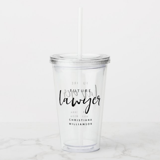 Elegant Future Lawyer Personalisiert Acryltrinkbecher (Vorderseite)