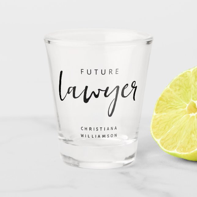 Elegant Future Lawyer Personalisiert Schnapsglas (Vorderseite)
