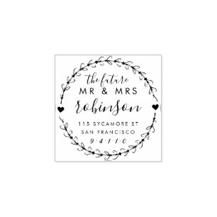 Elegant Future Mr. & Mrs. Wedding Rücksendeadresse Gummistempel
