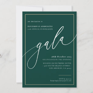 ELEGANT GALA Kalligraphie stilvoll formale dunkelg Einladung