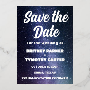 Elegant Galaxy Celestial QR Code Constellation Folieneinladung