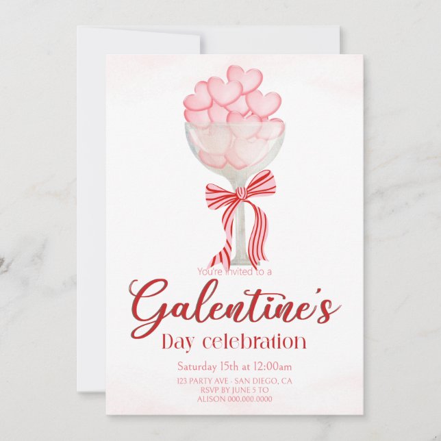 Elegant Galentine's Day Invitation (Devant)