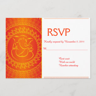 Élégant Ganesh Cartes RSVP Orange de Dieu indien
