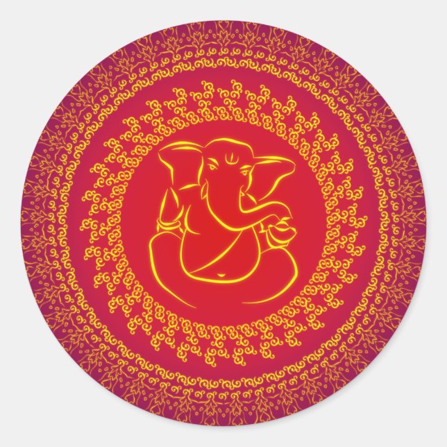 Élégant Ganesh Classy/ Sticker de Dieu indien (Devant)