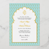 Elegant Ganesh Indische Hochzeit Aqua und Gold
