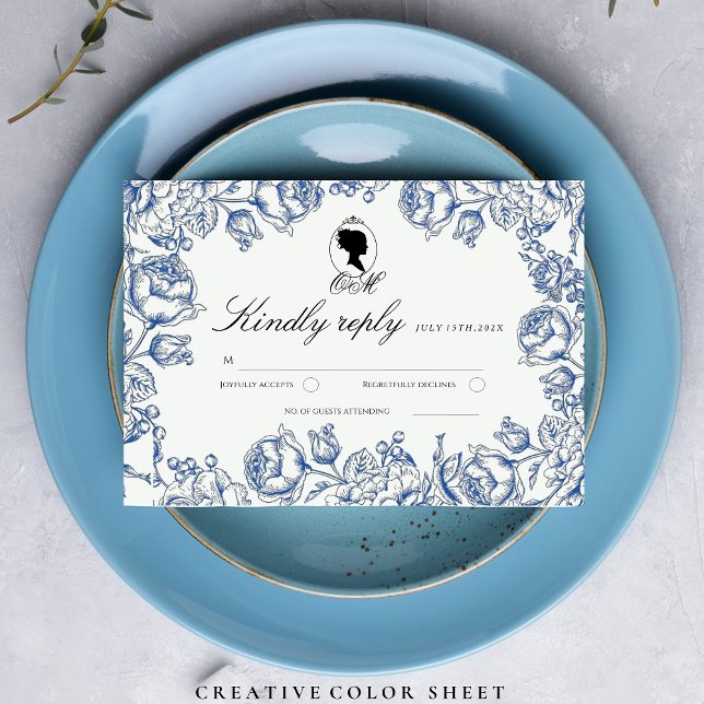 Elegant Garden Blume Boho Bridgerton Wedding RSVP Karte (Von Creator hochgeladen)