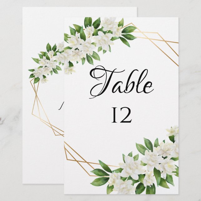 ELEGANT GARDEN FLORAL FRAME GREENERIE TISCHNUMMERN (Vorne/Hinten)