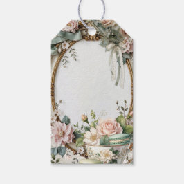 Elegant Garden Party Floral Favor Tags Geschenkanhänger