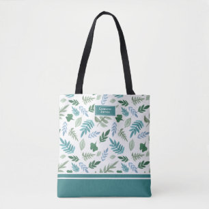 Elegant Garden Whimsy Greenerenery Monogram Tasche