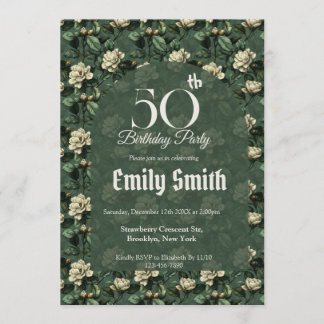 Elegant Gardenias Aesthetic Custom Birthday Einladung