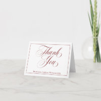 Elegant Garnet Red and White Wedding Vielen Dank