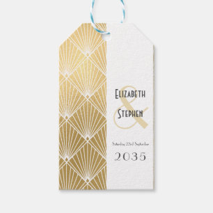 Elegant Gatsby Art Deco GoldWedding 1920 Geschenkanhänger