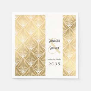 Elegant Gatsby Art Deco GoldWedding 1920 Serviette