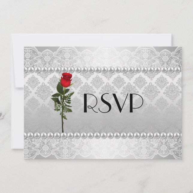Elegant Gay Silver Wedding RSVP Einladung (Vorderseite)