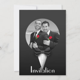 Elegant Gay Tuxedo Wedding Einladung