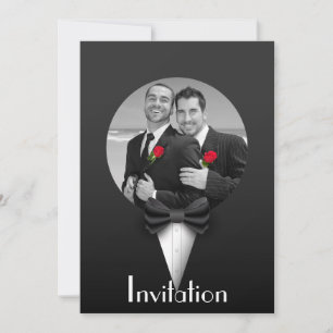 Elegant Gay Tuxedo Wedding Einladung