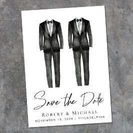 Elegant Gay Wedding Tuxedo Wasserfarbe Save The Date