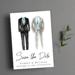 Elegant Gay Wedding Tuxedo Wasserfarben Save The Date