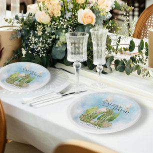 Elegant Gazebo   Blume taucht Hochzeit Luxus Pappteller