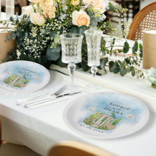 Elegant Gazebo   Blume taucht Hochzeit Luxus Pappteller