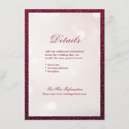Elegant geblüht kalligraphische Hochzeitsdetails Begleitkarte