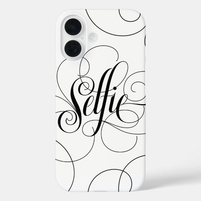 Elegant Geblüht Lettering Selfie Calligraphy iPhone 16 Hülle (Rückseite)