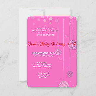 Elegant Geburtstag Editable Einladung Rosa Geburts