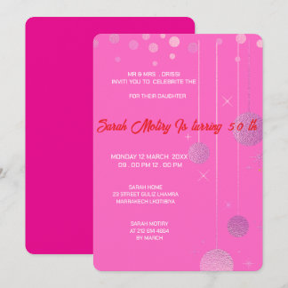 Elegant Geburtstag Editable Einladung Rosa Geburts