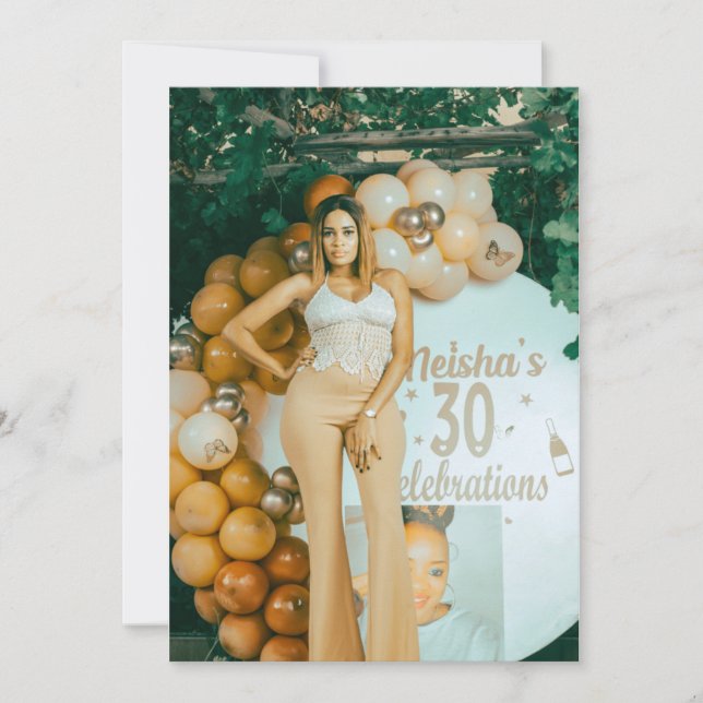 ELEGANT Geburtstagseinladung Einladung (Vorderseite)