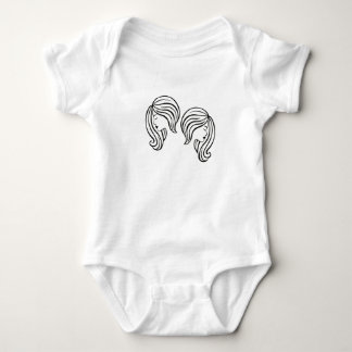 Elegant Gemini Zodiac Sign Modern Line Art Baby Strampler