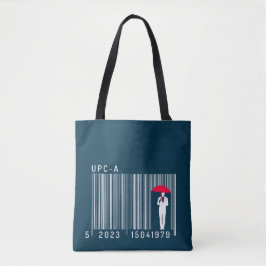 Elegant Gentleman Man Holding a Umbrella Barcode Tasche