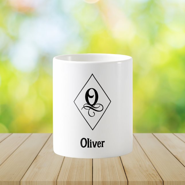 Elegant Geometric Initial Monogram O Kaffeetasse (Von Creator hochgeladen)