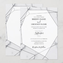 Elegant Geometric Marble Wedding Einladungen