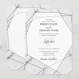 Elegant Geometric Marble Wedding Einladungen