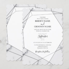 Elegant Geometric Marble Wedding Einladungen