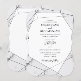 Elegant Geometric Marble Wedding Einladungen