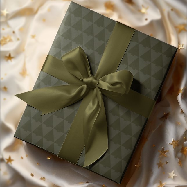 Elegant Geometric Monotone Weihnachtsbaum Geschenkpapier (Von Creator hochgeladen)