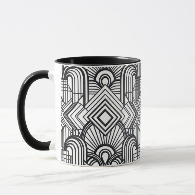 Elegant Geometric Pattern Coffee Mug (Gauche)