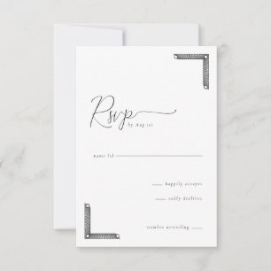 Élégant Géométrique Noir RSVP