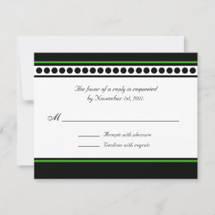 Elegant gepunktete grüne Akzent-Antwort / RSVP-Kar RSVP Karte