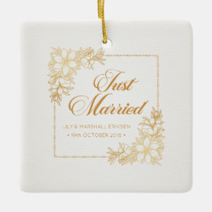 Elegant Gerade Verheiratet Hochzeit   Keramik-Orna Keramikornament