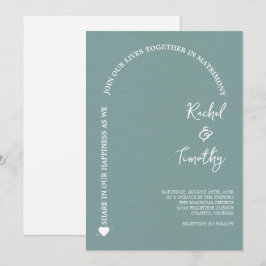 Elegant Gerahmt in Faith Dark Slate Gray Wedding Einladung