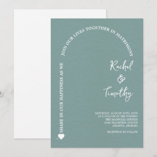 Elegant Gerahmt in Faith Dark Slate Gray Wedding Einladung